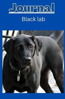 Black lab dog Journal series 3 with a cobalt blue background