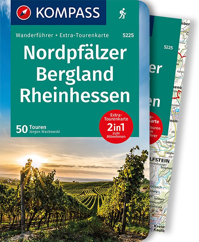 KOMPASS Wanderführer Nordpfälzer Bergland, Rheinhessen, 50 Touren mit Extra-Tourenkarte