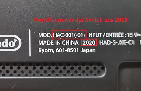 Modellnumer der Switch aus 2019