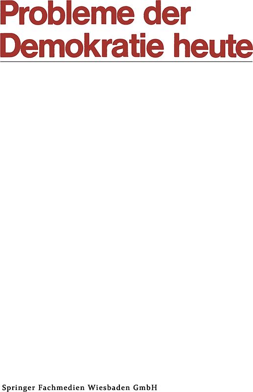 Probleme der Demokratie heute