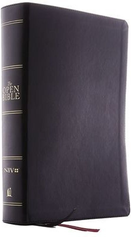 The Niv, Open Bible, Leathersoft, Black, Red Letter Edition, Comfort Print