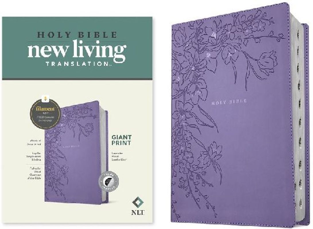 NLT Giant Print Bible, Filament Enabled (Leatherlike, Lavender Floral, Indexed, Red Letter)