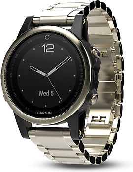 Garmin Fenix 5S 42 mm or au bracelet en acier or [Wi-Fi, Saphir Edition]
