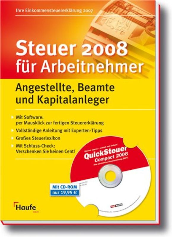 Steuer 2008 für Arbeitnehmer mit CD-ROM