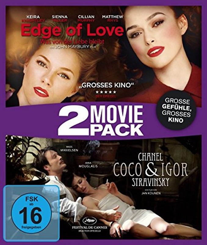 2 Movie Pack: Coco Chanel & Igor Stravinsky / Edge of Love Blu-ray Disc
