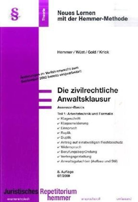 Assessor Basics - zivilrechtliche Anwaltsklausur Teil I