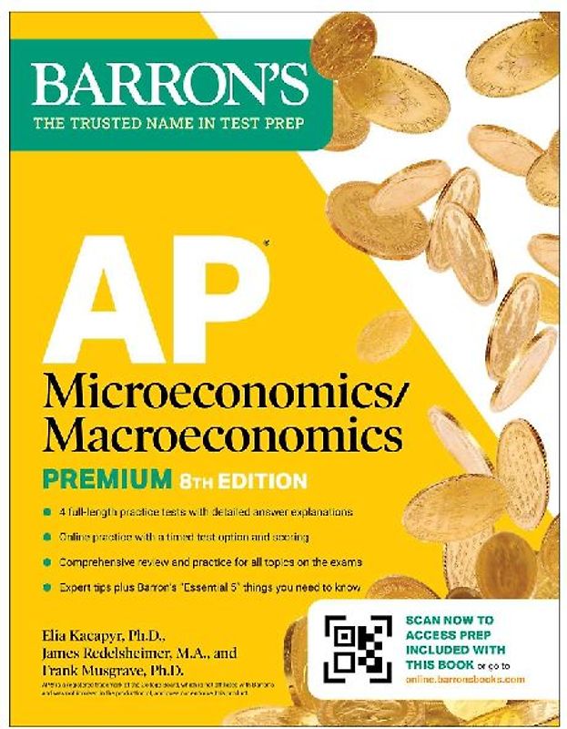 AP Microeconomics/Macroeconomics Premium, Eighth Edition: Prep Book with 4 Practice Tests + Comprehensive Review + Online Practice (2026)