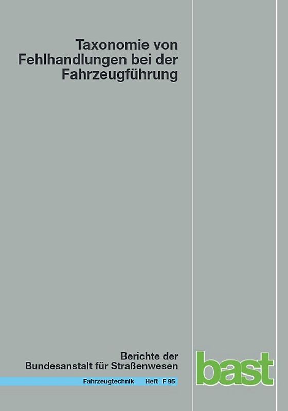 Taxonomie von Fehlhandlungen bei der Fahrzeugführung