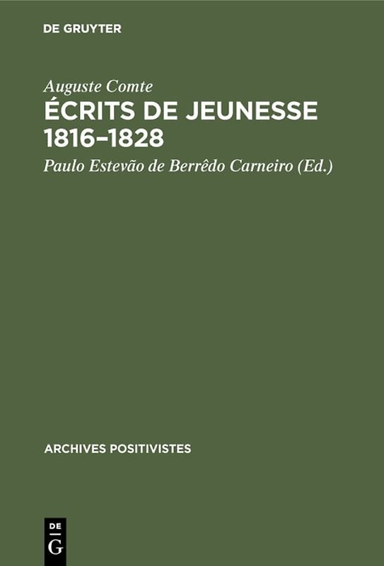 Écrits de jeunesse 1816–1828
