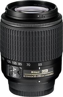 Nikon AF-S DX NIKKOR 55-200 mm F4.0-5.6 ED G 52 mm Objectif (adapté à Nikon F) noir