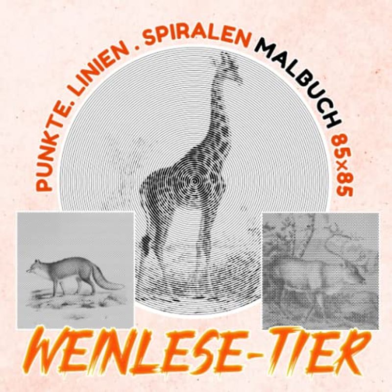 Weinlese-Tier Punkte Linien Spiralen Malbuch: Altes Vintage Tier Spiralbuch zum Zeichnen von Seiten | Weihnachtsgeschenke | Zum Stressabbau | Gag Geschenke | White Elephants Geschenke