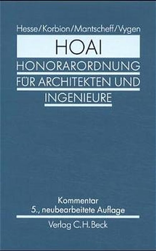 Honorarordnung für Architekten und Ingenieure (HOAI)