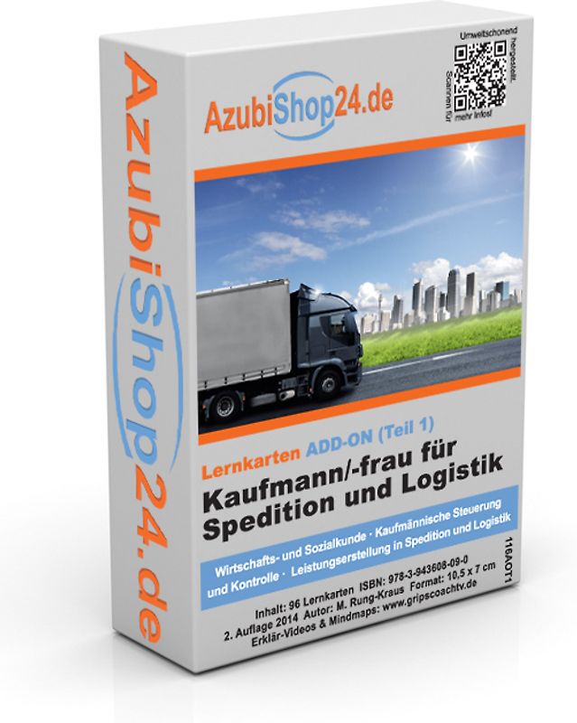 AzubiShop24.de Add-on-Lernkarten Kaufmann / Kauffrau für Spedition und Logistikdienstleistung IHK-Prüfung. Erfolgreiche Prüfungsvorbereitung auf die Abschlussprüfung