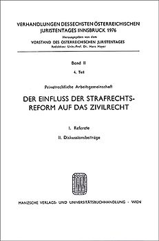 Der Einfluß der Strafrechts- reform auf das Zivilrecht