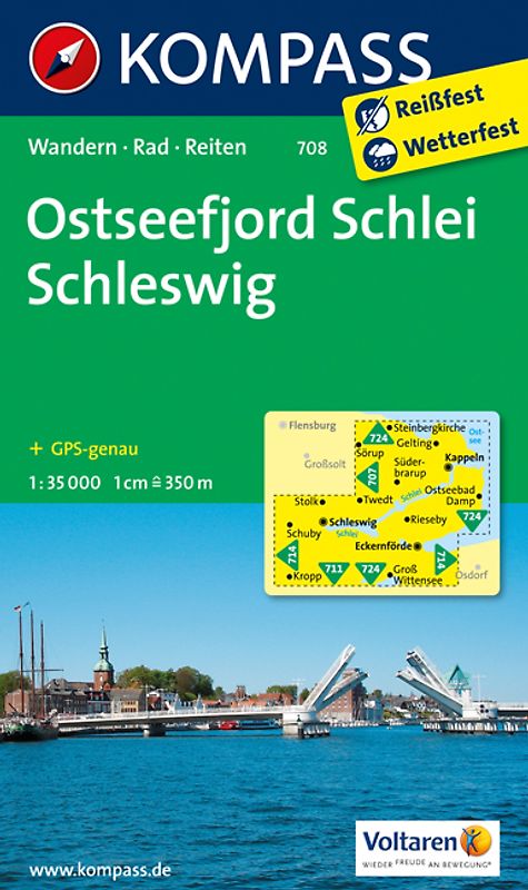 KOMPASS Wanderkarte Ostseefjord Schlei, Schleswig