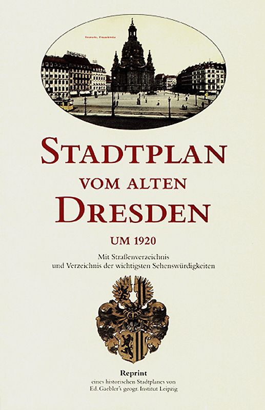 Stadtplan vom alten Dresden um 1920