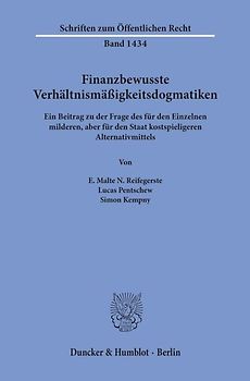 Finanzbewusste Verhältnismäßigkeitsdogmatiken.