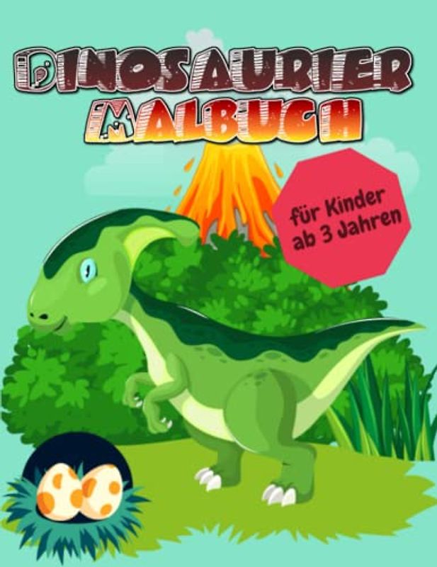 Dinosaurier Malbuch für Kinder ab 3 Jahren: Gestalten Sie farbenfrohe Dinosaurierbilder, indem Sie die Punkte verbinden und die Bilder ausmalen, um eine lebhafte Welt zu schaffen.