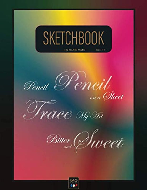 Sketchbook 8.5x11 | 100 Framed Pages: Large Unlined Notebook for Journaling, Sketching, Drawing | B5 Frames