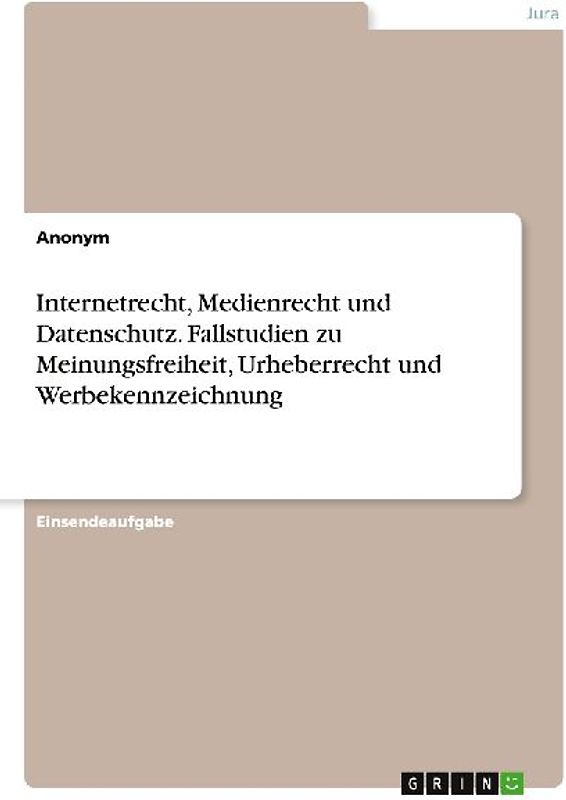 Internetrecht, Medienrecht und Datenschutz. Fallstudien zu Meinungsfreiheit, Urheberrecht und Werbekennzeichnung