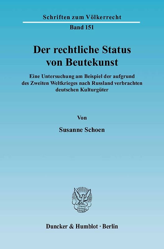 Der rechtliche Status von Beutekunst.