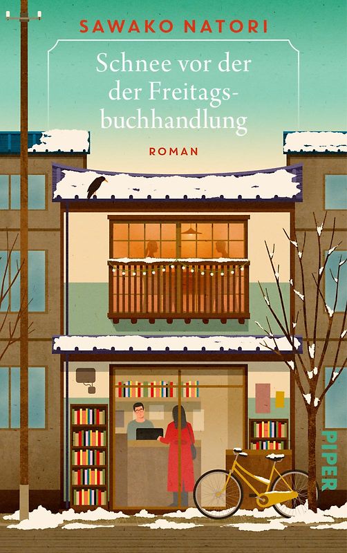 Schnee vor der Freitagsbuchhandlung