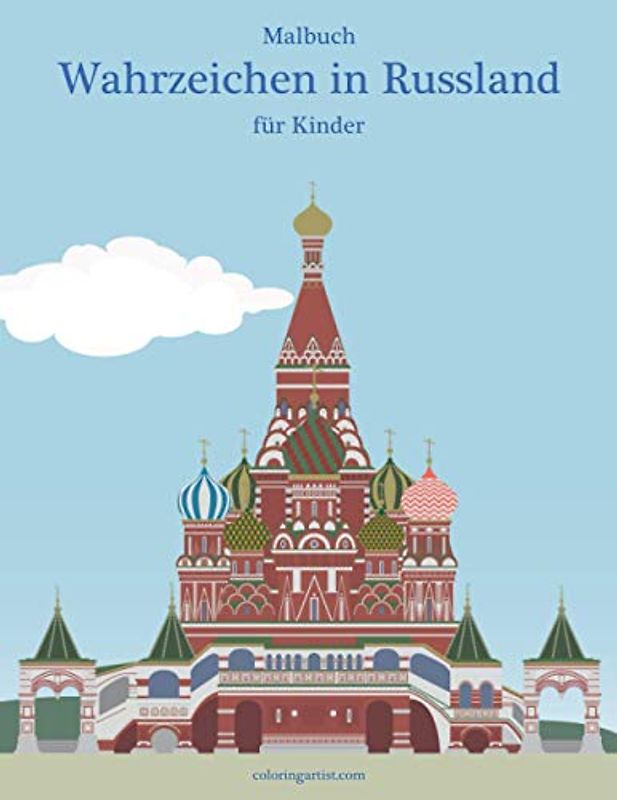 Malbuch Wahrzeichen in Russland für Kinder