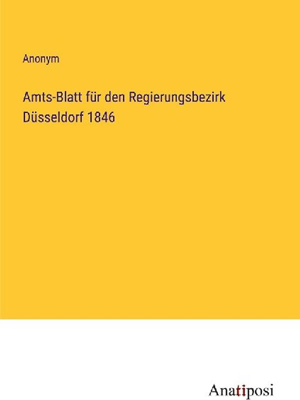 Amts-Blatt für den Regierungsbezirk Düsseldorf 1846