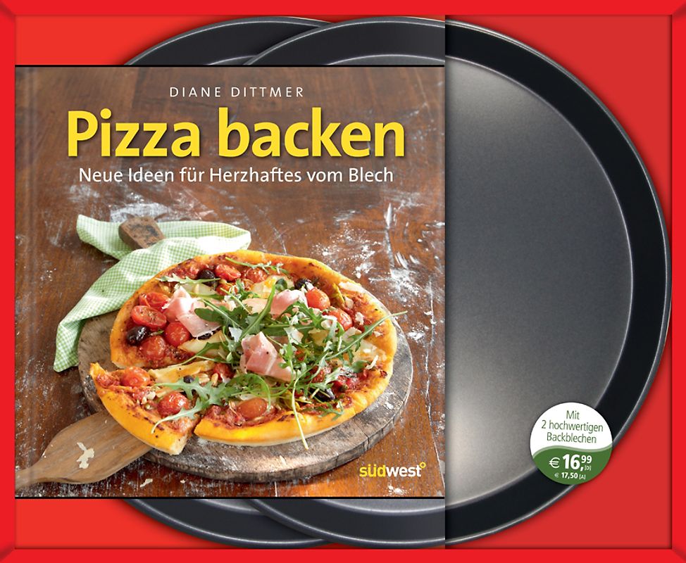 Pizza backen-Set. Neue Ideen für Herzhaftes vom Blech. Buch mit zwei Pizzablechen