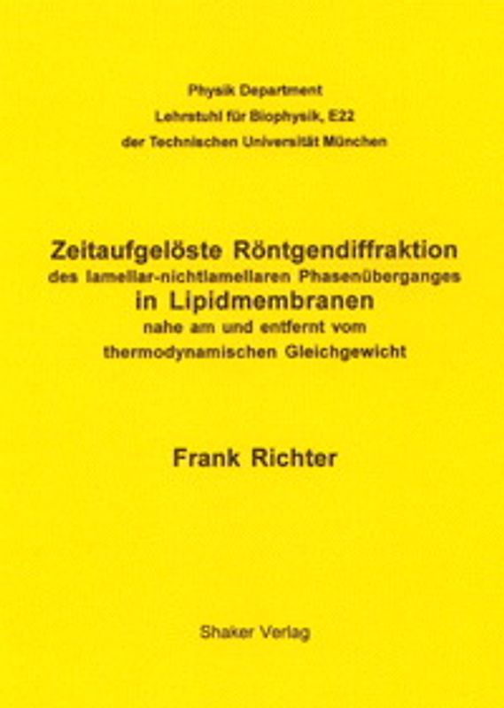 Zeitaufgelöste Röntgendiffraktion des lamellar-nichtlamellaren Phasenüberganges in Lipidmembranen nahe am und entfernt vom thermodynamischen Gleichgewicht