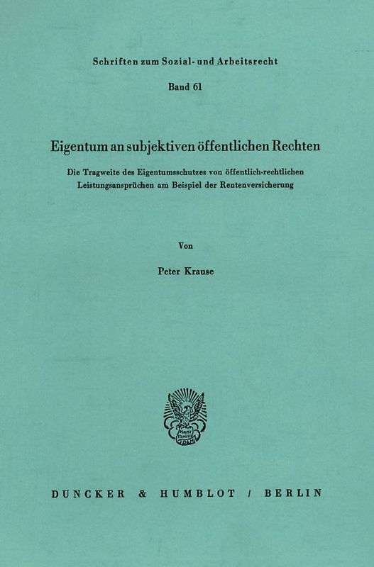 Eigentum an subjektiven öffentlichen Rechten.
