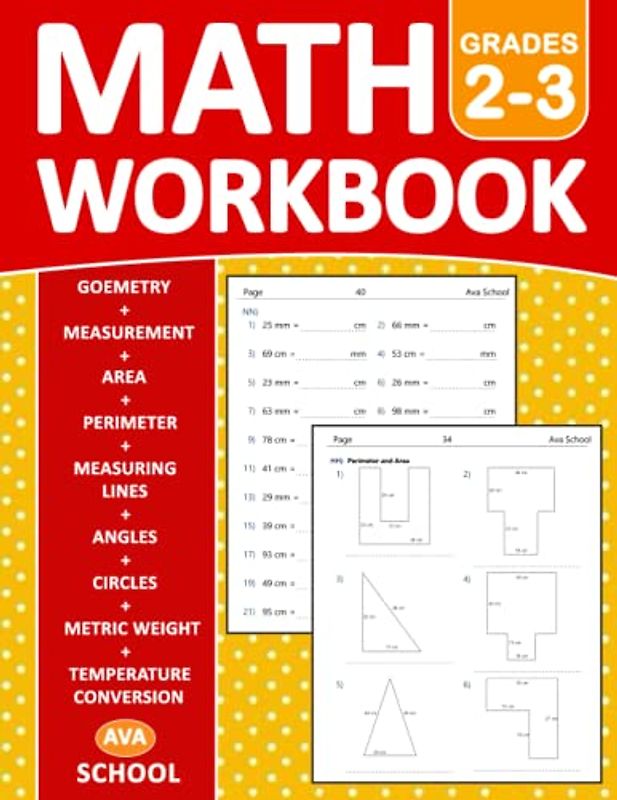 Geometry & Measurement Math Workbook for Grades 2-3 With Answers: Geometry & Measurement Math Practice Workbook For kids Ages 7-9 With More 1000 Exercises | Geometry & Measurement Practice Worksheets