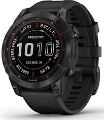 Image of Garmin Fenix 7X 51 mm slate grey met zwarte polsband [wifi, Sapphire Solar Edition] (Refurbished)