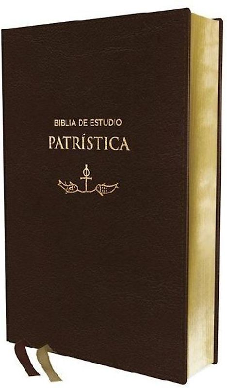 Rvr, Biblia de Estudio Patrística, Leathersoft, Marrón, Interior a DOS Colores, Palabras de Jesús En Rojo, Comfort Print