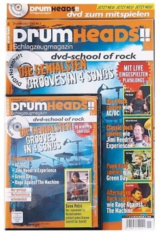 drumheads!! Songbook mit DVD Vol.1: School of Rock