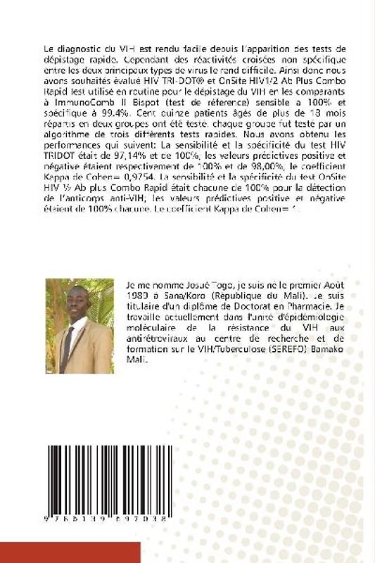 HIV TRI-DOT et OnSite HIV1/2 Ab plus Vs ImmunoComb II bispot