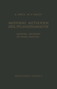 Modern Methods of Plant Analysis / Moderne Methoden der Pflanzenanalyse