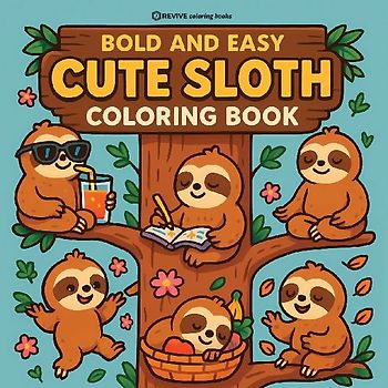 Bold & Easy Cute Sloth Coloring Book