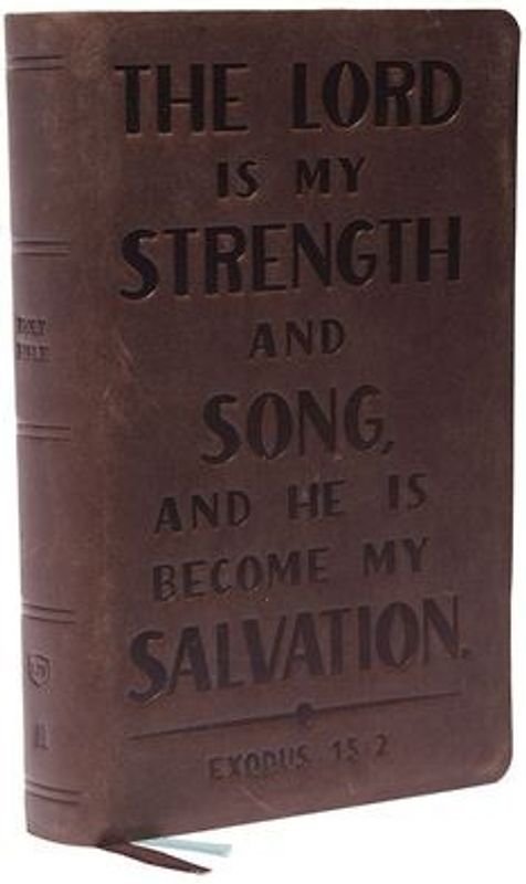 KJV Holy Bible: Personal Size with Cross References, Brown Genuine Leather, Red Letter, Comfort Print: King James Version (Verse Art Cover Collection)