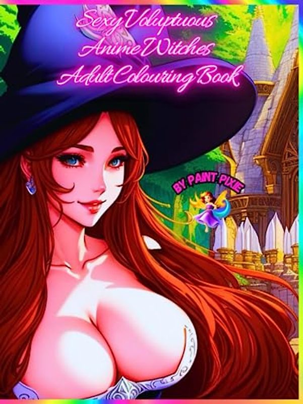 Sexy Voluptuous Anime Witches Adult Colouring Book