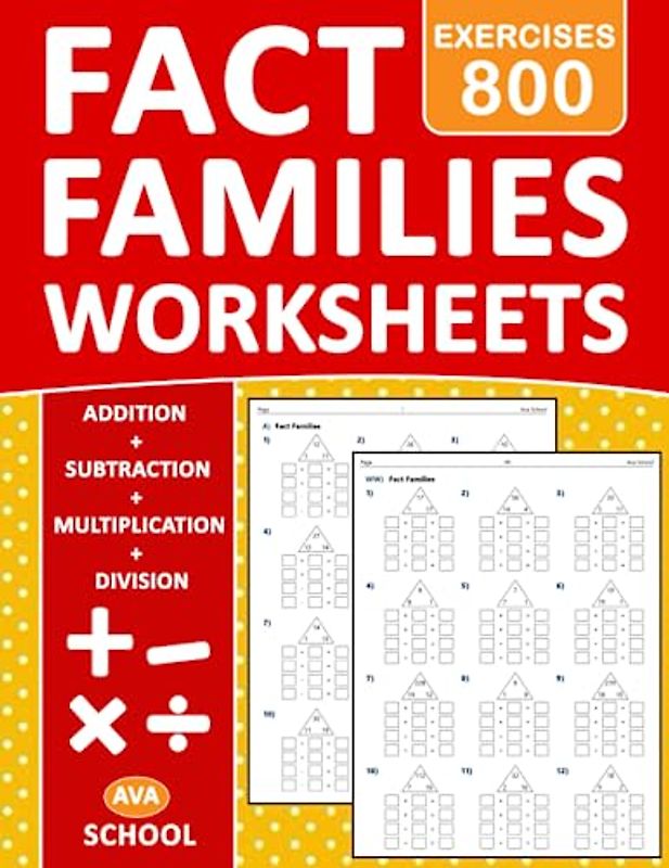 Fact Families Worksheets Addition, Subtraction, Multiplication And Division: Basic Math Addition, Subtraction, Multiplication, Division with Fact ... With Answers | Fact Families Math Worksheets