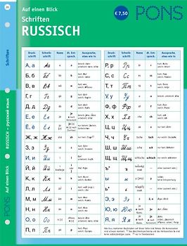 PONS Schriften auf eine Blick. Russisch