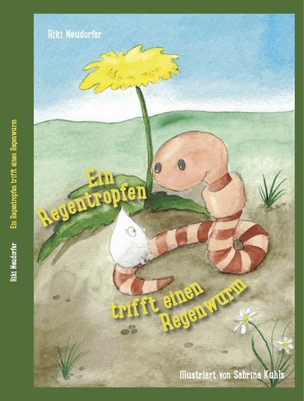 Ein Regentropfen trifft einen Regenwurm