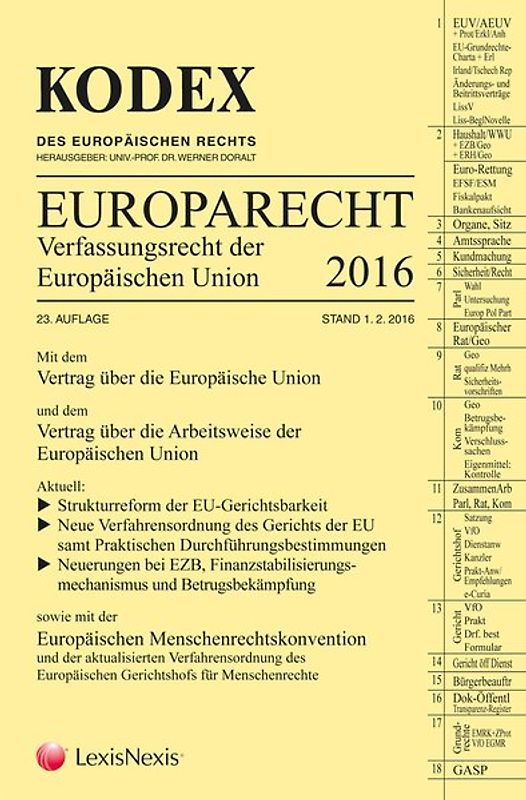 KODEX EU-Verfassungsrecht (Europarecht) 2016