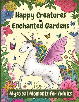 Happy Creatures in Enchanted Gardens - Mystical Moments for Adults: 50 Magical Coloring Pages with Inspirational Quotes to Boost Your Mood