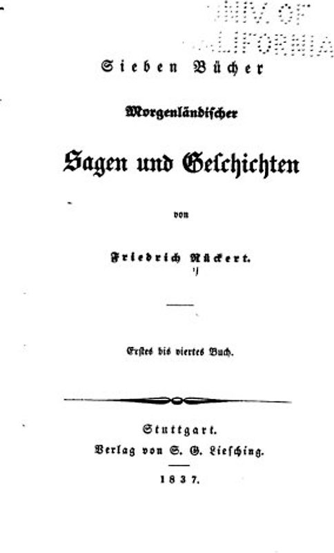 Sieben Bücher morgenländischer sagen und Geschichten