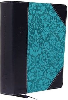 NKJV, Journal the Word Reference Bible, Imitation Leather, Blue, Red Letter Edition, Comfort Print