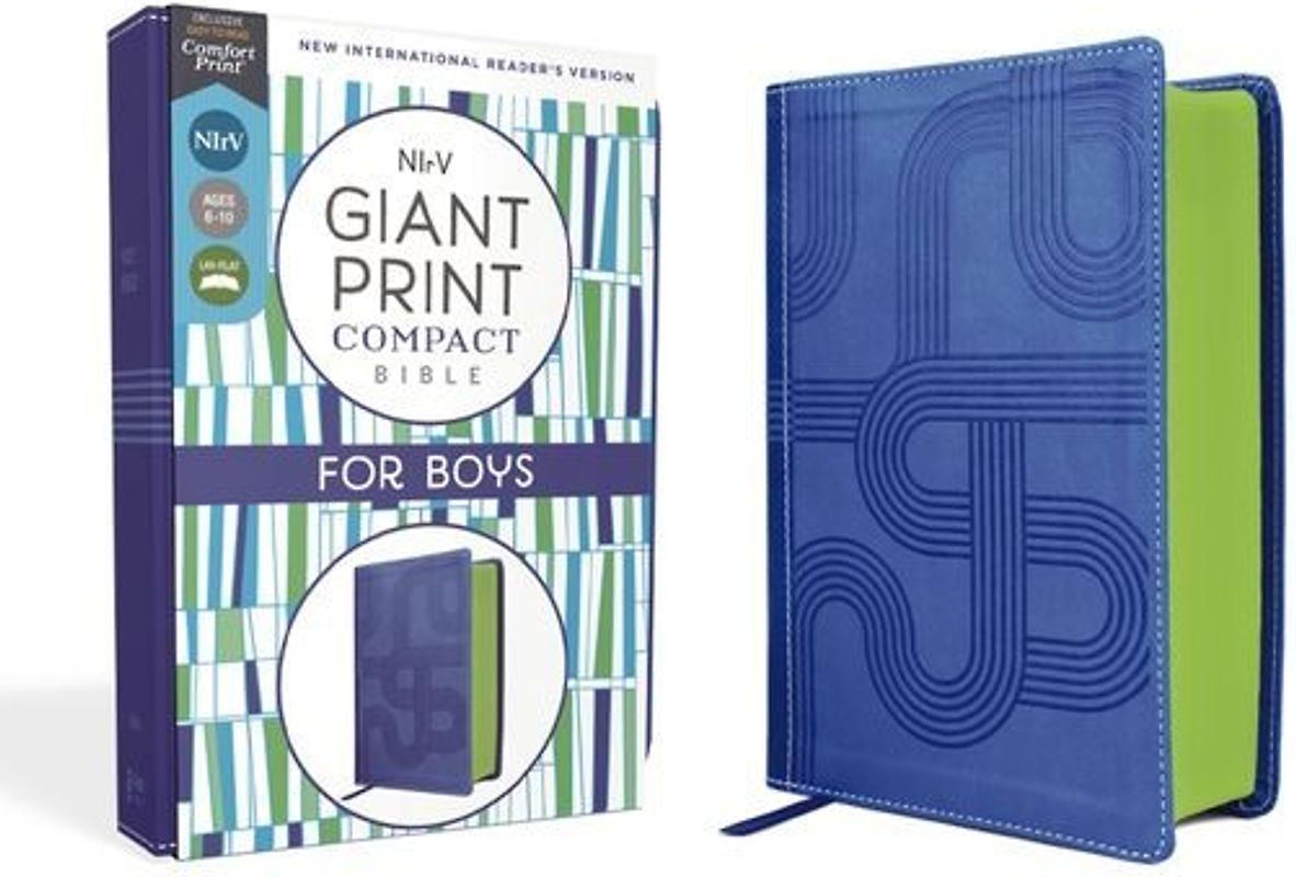Nirv, Giant Print Compact Bible for Boys, Leathersoft, Blue, Comfort Print