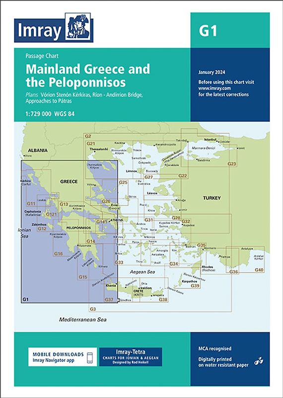 G1 Mainland Greece and the Peloponnisos, Imray Chart