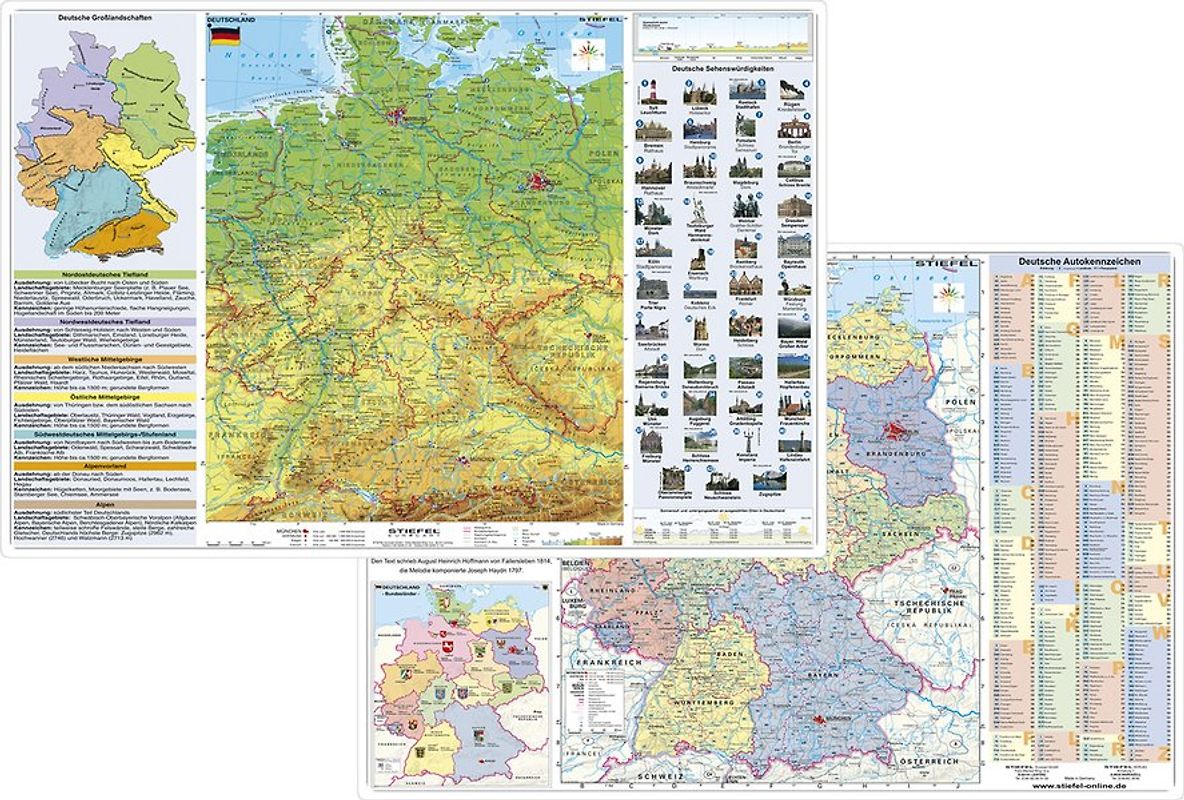 Deutschland physisch/politisch mit Basiswissen. DUO-Schreibunterlage